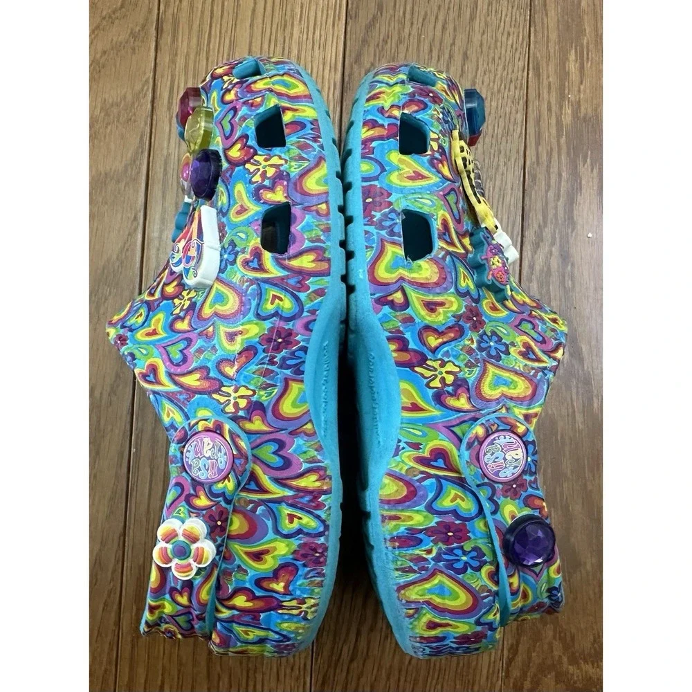 CROCS X Lisa Frank Classic Clogs Kids Size 1 J1 Aqua Limited Edition
